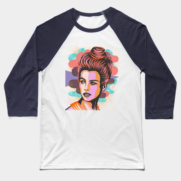 Vintage Lady Baseball T-Shirt by ConradGarner